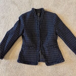 J. Crew Black and Blue Tweed Blazer